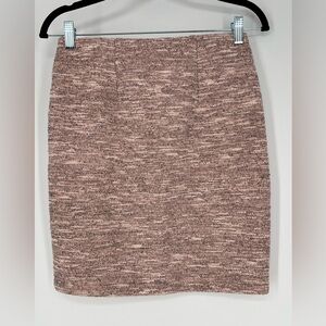 LOFT MINI PENCIL SKIRT,  STRETCH KNIT FABRIC IN PINK & GREY,  PULLON
